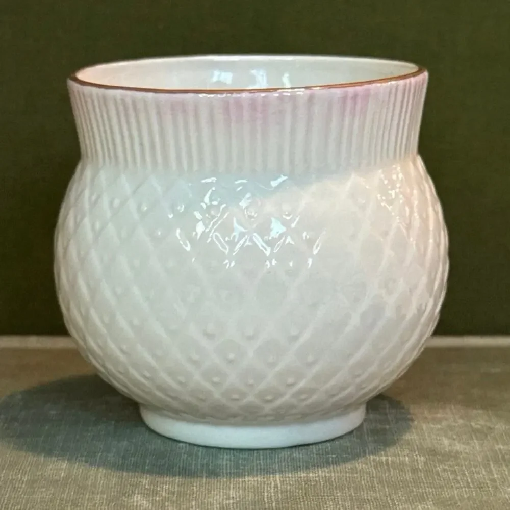 Belleek ribbed motif floral